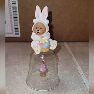 Easter bear glass bell collectible